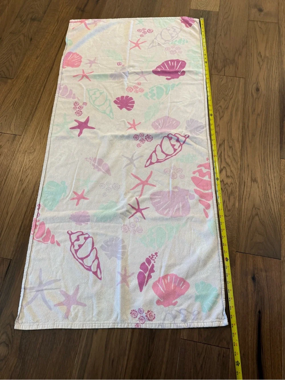 Mainstays Seashell Beach Towel Pink Purple Mint 28x60